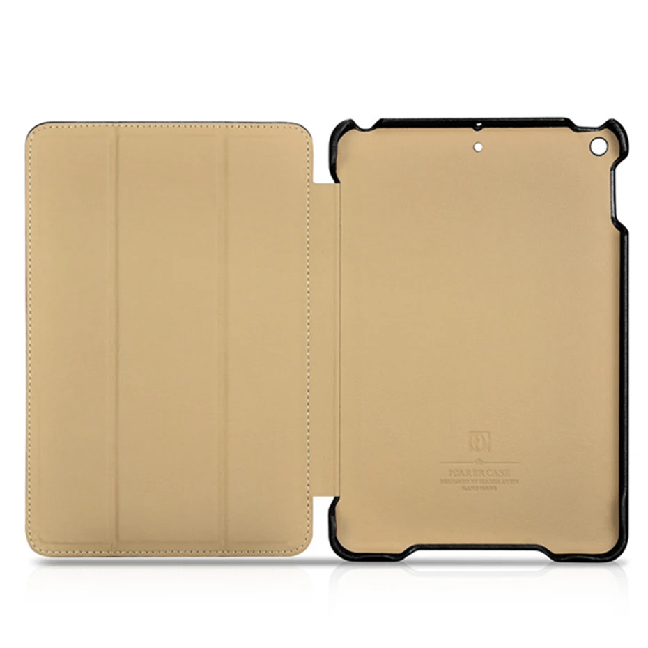 Icarer Роскошный чехол из натуральной кожи для iPad Mini 5 Ретро яловая кожа трехслойный чехол-подставка для iPad Mini5 7,9 ''чехол