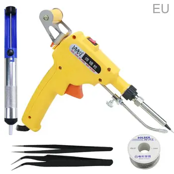 

EU US 60W Hand-held Internal Heating Solder Tin Gun Automatically Send Tin Gun Tool With Tweezers Solder Wire Suction Tin Device