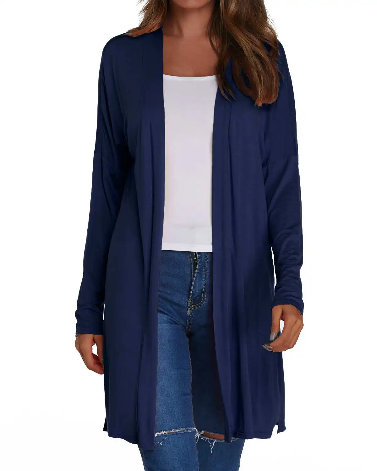 

Solid Thin Cardigan Coats Women Long kimono Trench Autumn Casual Loose Long Sleeve Split Straight Cardigan Female Sunscreen Tops