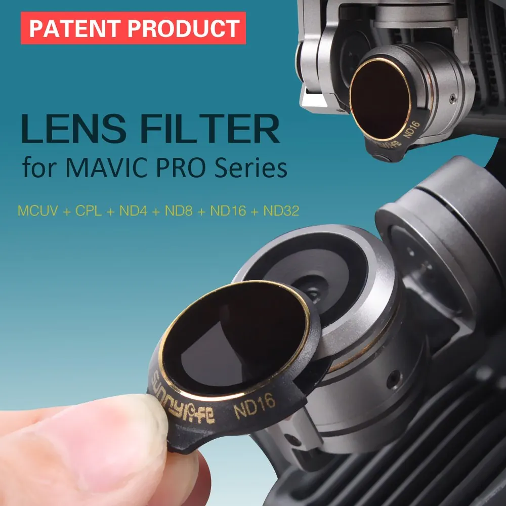 Sunnylife 3/4 Pcs Lens Filter Set UV MCUV CPL ND ND4 ND8 ND16 ND32 For DJI Mavic Pro Gimbal Camera Accessories | Электроника