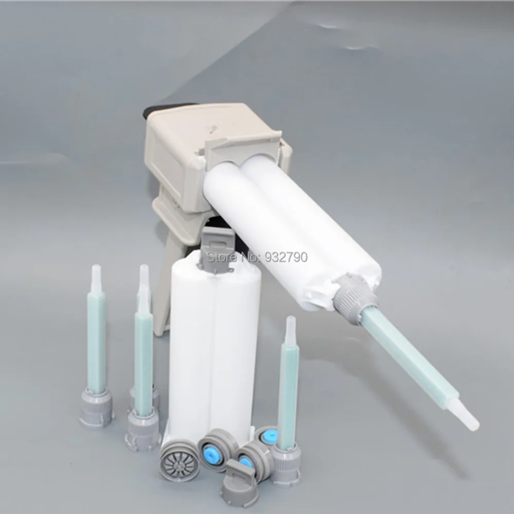 

5pcs Static Mixing Nozzle Nozzles Mix Epoxies Adhesive Sealer + 2:1 1: 1 50ml Dispensing Gun + 2 Sets 2-part AB Glue Cartridge