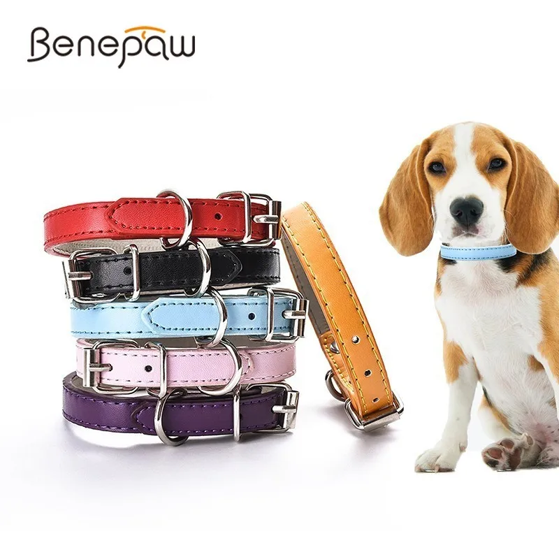 Регулируемый кожаный ошейник Benepaw для маленьких средних и больших собак модный