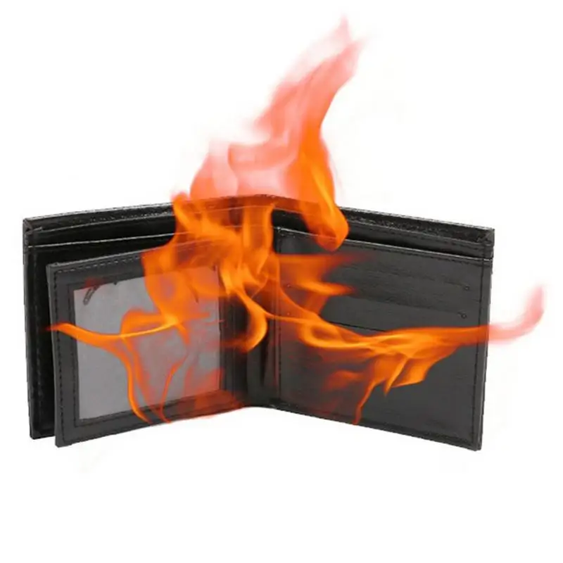 

Magical Burning Leather Wallet Magician Party show prop toy Fire Wallet Career Trick Leather Wallet Props