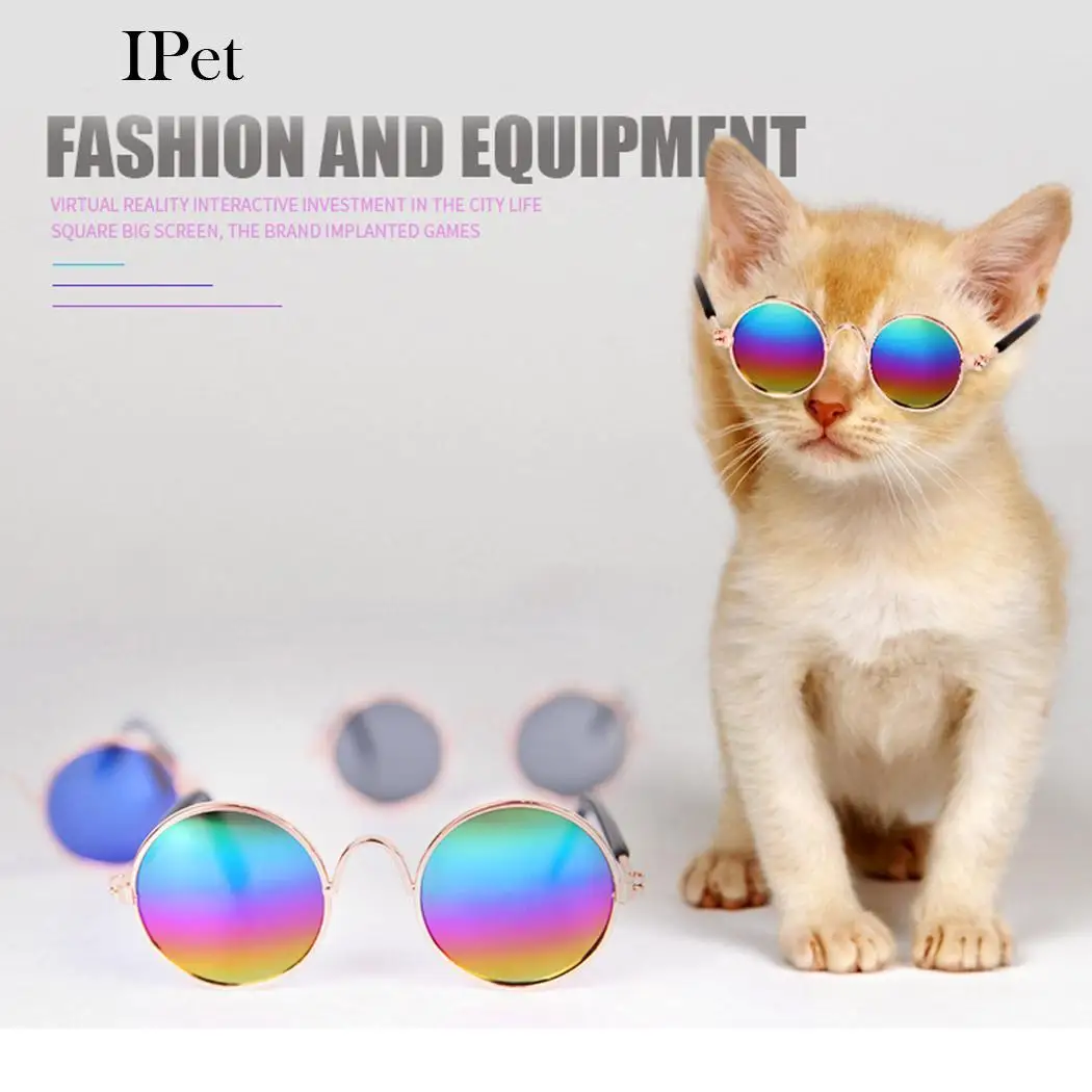 

Hot Sale 5 Colors Cute Pet Sunglasses Round Shape Dog Cat Fashion Cool Styling Eye Protection Pet Accessories Supplies Products