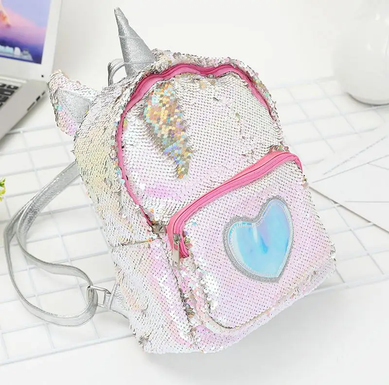 

2 Way Cartoon Sequins Animal Backpack Women PU Leather Mini Travel Soft Bag SchoolBag For Teenager Student Girls Book Bag ladie