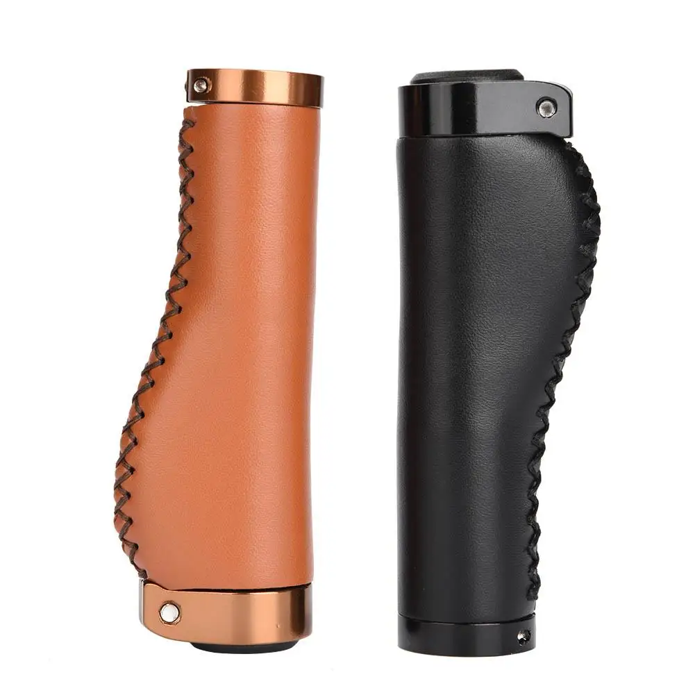 

1 Pair Bicycle Grips PU Leather Mountain Bike Folding Bicycle Road Cycling Lockable Vintage Handle Bar Handlebar Grips