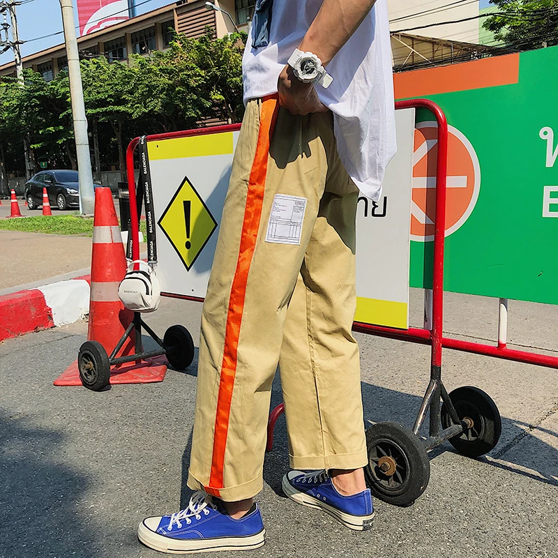 Men's Casual Pants 2019 Spring And Autumn New Student Sports Wild Trend Loose Straight Tooling Nine Pants Casual Men's Clothing