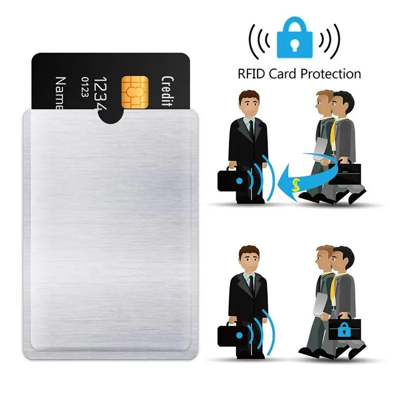 50 шт RFID Блокировка рукава Противоугонная RFID визитница RFID Блокировка рукав идентификационная кража анти-сканирование карта рукав Защита
