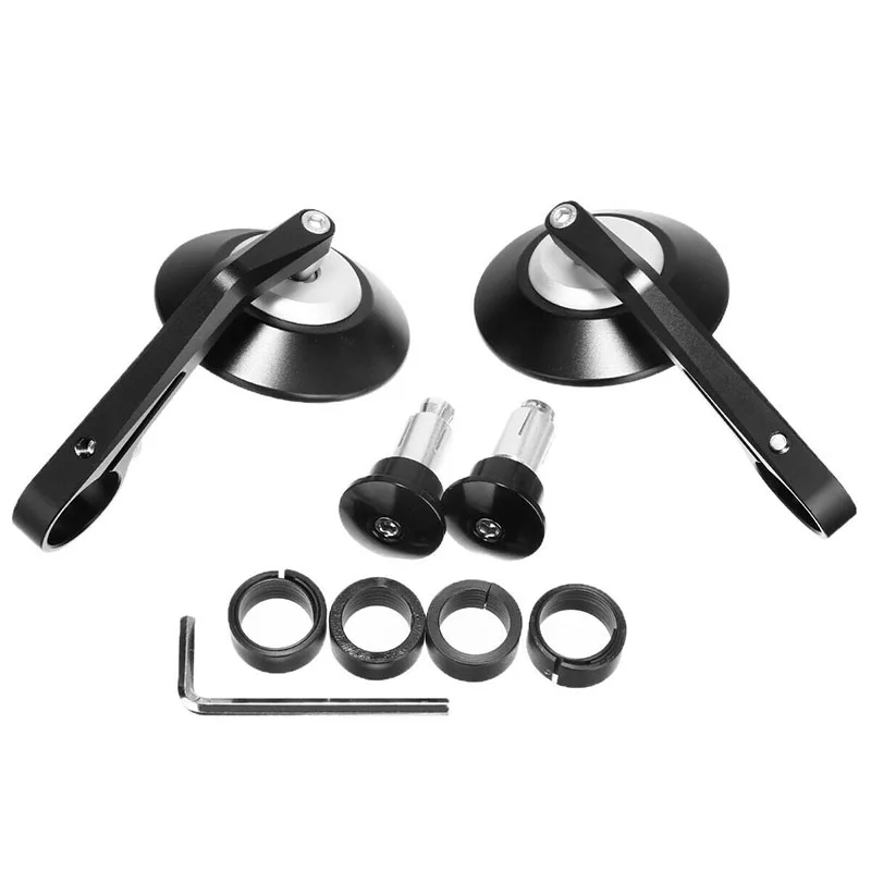

1 Pair black Round Motorcycle 7/8" Handle Bar End Rearview Side Mirror high quality accessory suitable for Cafe Racer
