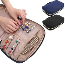 Модный защитный чехол для женских сережек, украшений, колец, для демонстрации, сумка на молнии, органайзер, сумка, ожерелье, большая емкость, для путешествий, портативная