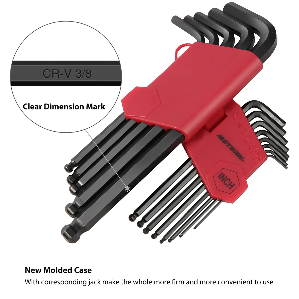 

Meterk 36PCS Allen Wrench Set End Hex Key Socket Head Screw Wrench Multi-size Internal Hexagonal Spanner