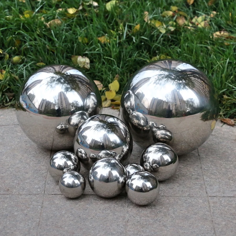 304 STAINLESS STEEL MIRROR POLISHED SPHERE HOLLOW BALL GARDEN ORNAMENT 200MM 