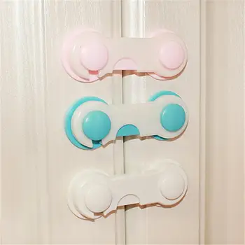 

Baby Multifunctional Safety Finger Care Plastic Adjustable Kids Drawer Cabinet Safety Lock Buckle Attach to Fridge and Drawer O3