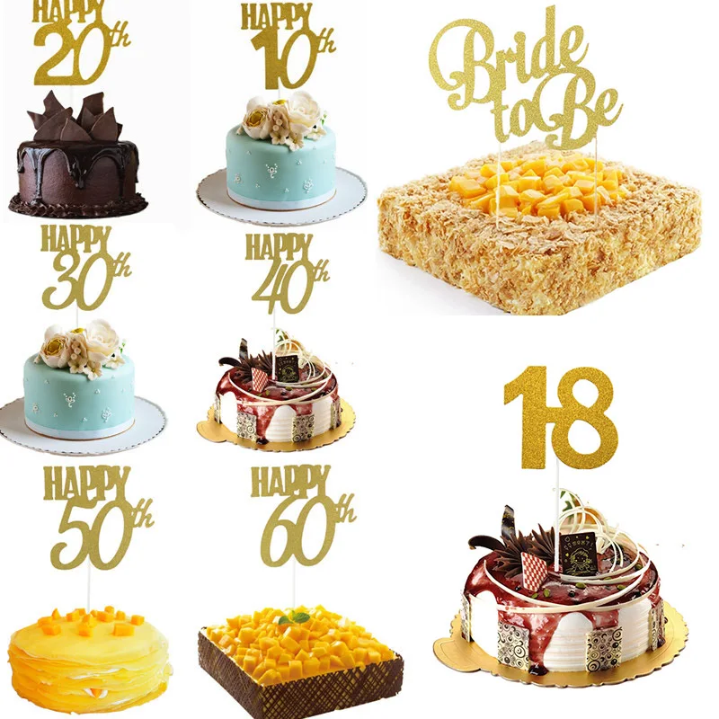 

Anniversary Wedding New Hot Cake Decor Cake Topper 1PC Favor Baby Show Happy Birthday Party Supplier Glitter