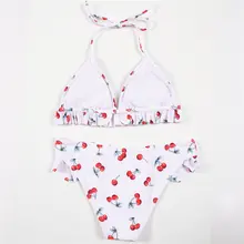 Smxt1961, сексуальный купальник, вишневый принт, Висячие шеи, раздельный, высокая талия, купальник, европейский и американский сексуальный бикини