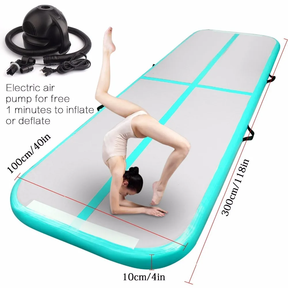 

Inflatable Gymnastics Tumbling Mat Air Tumbling Track /Electric Pump Air Floor Mat for Home Use/Cheerleading/Beach/Park or Water