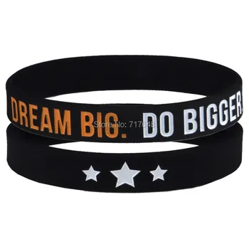 

100pcs Daily Discipline Motivating Dream BIG Do BIGGER wristband silicone bracelets free shipping by epacket A