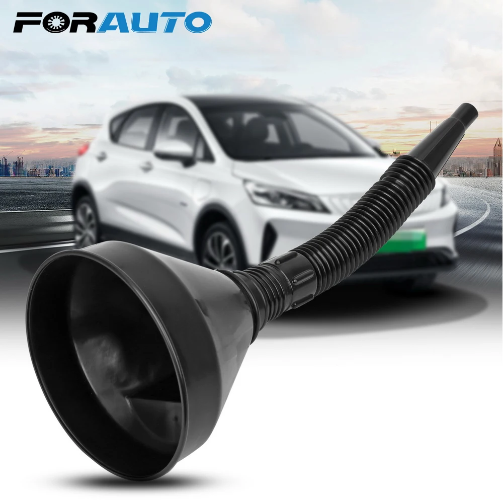 FORAUTO 2pcs/set Car Fuel Gasoline Petrol Diesel Funnel Flexible ABS
