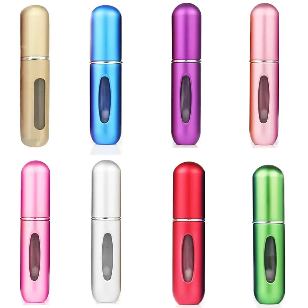 

Aluminum portable perfume dispensing Storage Travel Pump Portable Mini Case Aluminum Spray Refillable Bottle Scent Atomizer