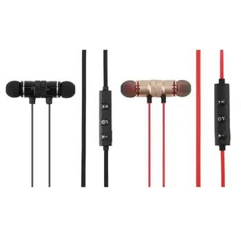 

Flat Wire Sports Bluetooth Earphone BT 4.2 Bass Stereo Metal Magnet in-ear Wireless TWS Audifonos Earpiece Built-in Microphone