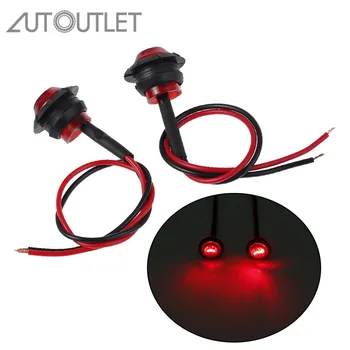 

AUTOUTLET 2 pcs Mini red Round Side 3 LED Marker Trailer Car Bullet Light Waterproof Yellow Light Truck Side Marker Lights