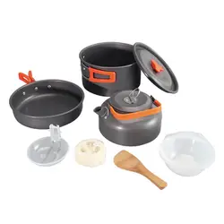 9 шт./компл. Портативный набор посуды для кемпинга туристический набор посуды складной Cookset для Пеший туризм туристическое снаряжение Lightweigh