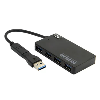 

Xiwai Type-C USB 3.1 USB-C & USB 3.0 Combo 4 Port Hub for Lap top & Computer Support windows XP windows 7 8 Mac OS Linux Black