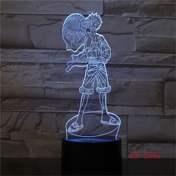 

3D LED Touch Switch Night Light Anime One Piece Luffy Table Lamp USB 7 Colors Atmospheres Decor LED Lighting AW-2549