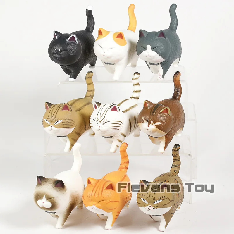 

Cartoon Kawaii Cats Cat Bells Vol.2 Lovely Neko PVC Figures Toys Dolls Gifts 9pcs/set