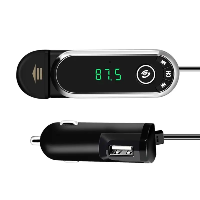 Car MP3 Player Smart Phone Holder Suporte Celular Bluetooth Handsfree FM Transmitter Modulator AUX Receiver USB Car-charger