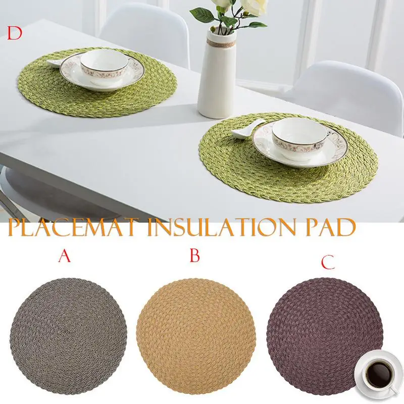 

Insulation Pad PP Round Woven Nonslip Table Mat European Minimalist Style Insulated Coaster For Home Restaurant