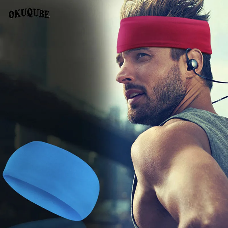 9 см Широкий Sweatband дышащие спортивные повязки для волос чистый цвет головная повязка высокой эластичности, для бега фитнес тренажерный зал Йога повязка для волос для мужчин и женщин