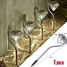 Уличный светодиодный светильник на солнечной энергии, ночной Светильник с цветком, лампа для дома, сада, забора, светильник, украшение для двора, лужайки, алмаз