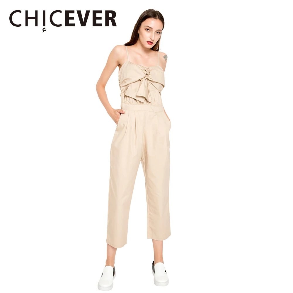 CHICEVER Summer Tube Tops Sexy Off Shoulder Baldric Women's Jumpsuit Trousers For Women Ankle Length Pants New Clothes | Женская
