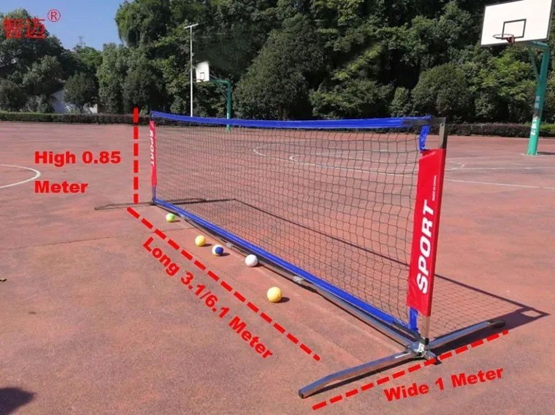 Portable 6.1/5.1/3.1 Meter Tennis Net Outdoor Indoor Durable Standard