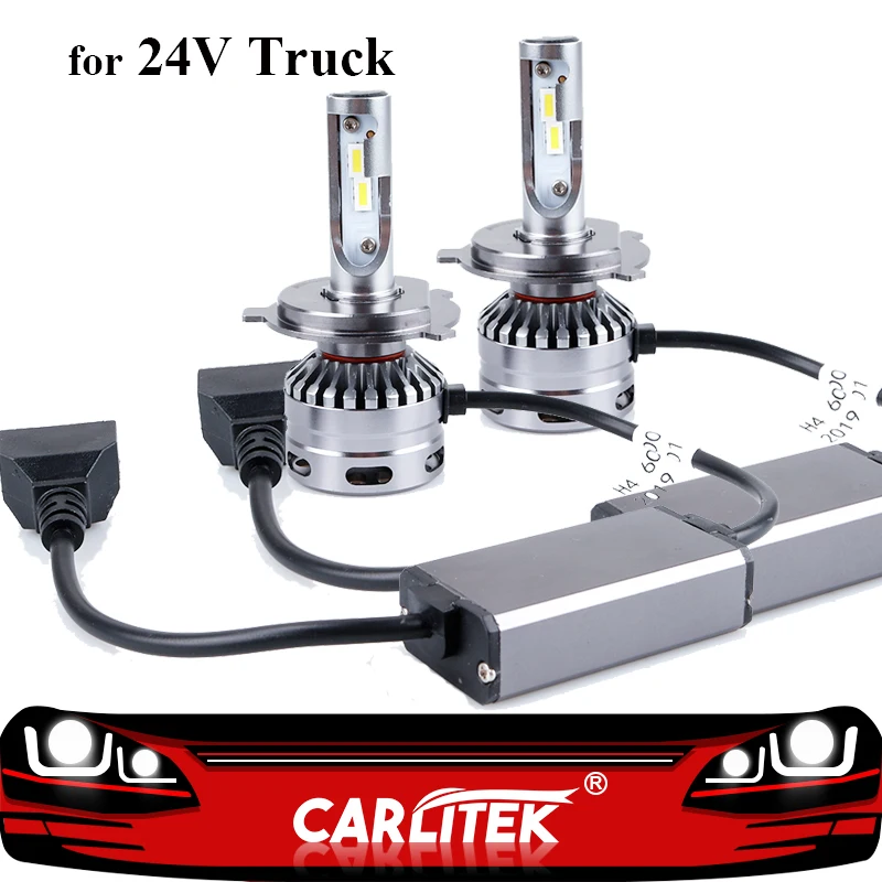 

CARLitek 24V Truck H4 Led Headlight Bulbs with CSP Chip 6000K 80W 16000LM Super Bright Headlamp Led Beam for Lorry Truck