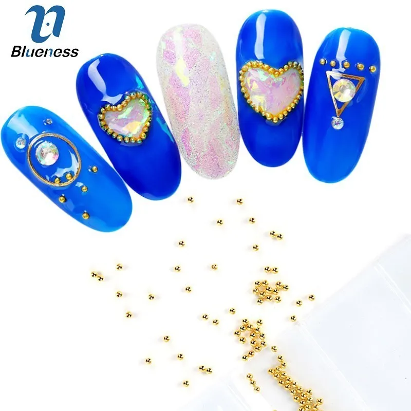 

Blueness 1Bag DIY Nail Art Decorations 3D Nail Accessory Mini Multicolor Stainless Steel Beads Ball Nail Art Jewelry JH750