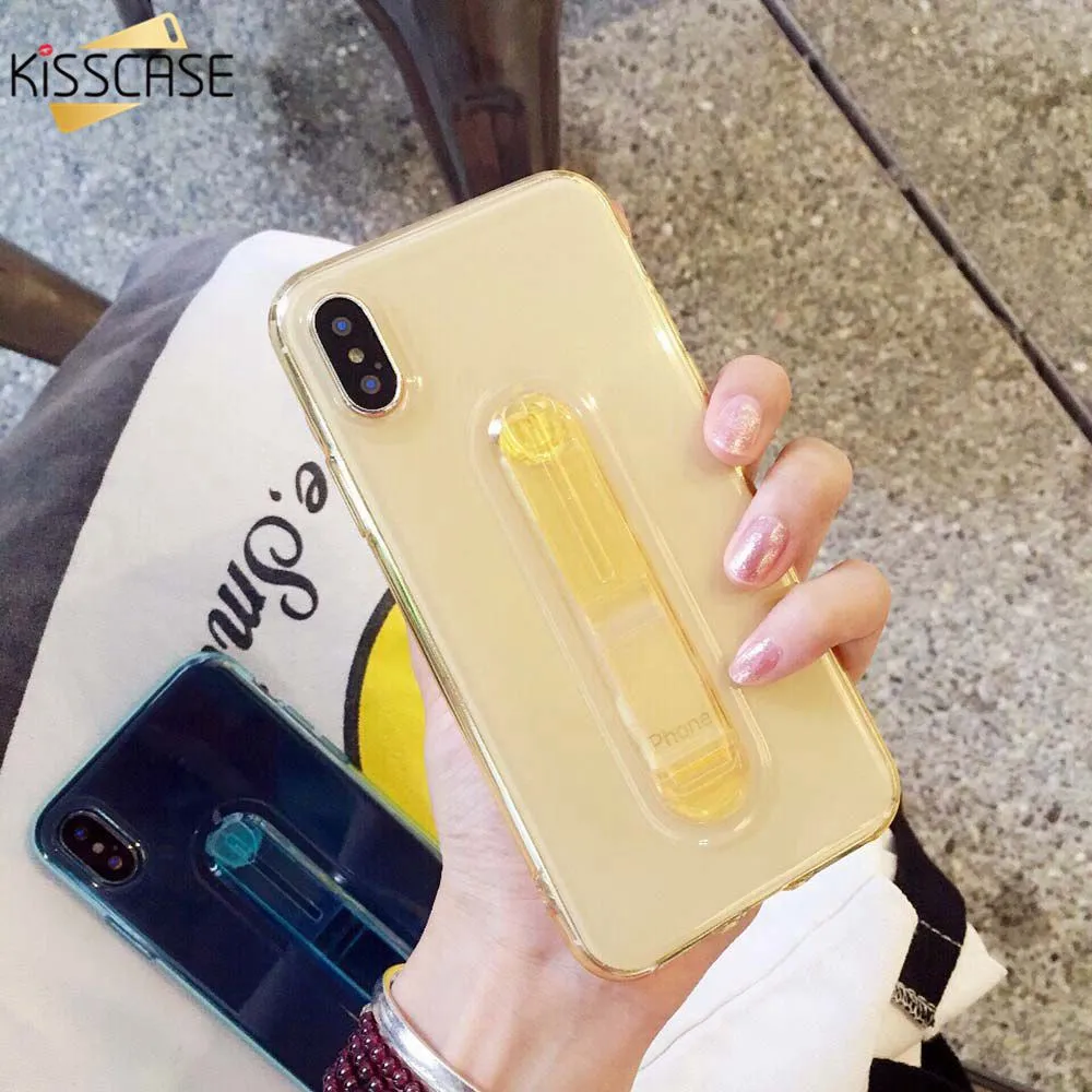 

KISSCASE Invisible Holder Phone Case for Samsung Galaxy A7 A8 A6 2018 Clear Case for Samsung Galaxy s8 s9 plus Back covers funda