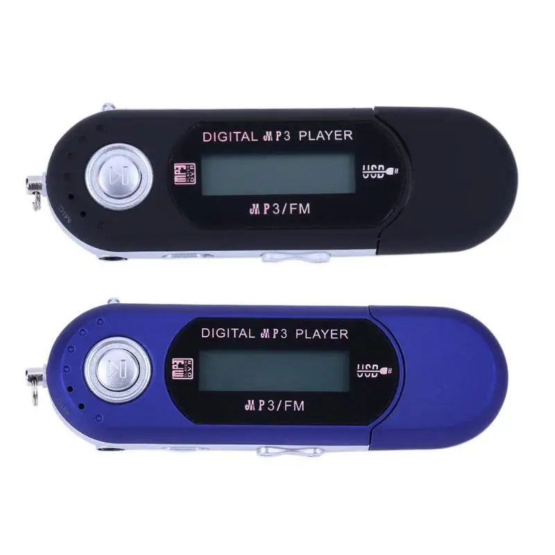 

Portable USB MP3 Music Player Digital LCD Screen FM Radio Black Blue Player