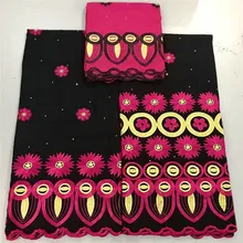 Хлопок вышитые круги и цветы узор с камнями 7 ярдов швейцарская вуаль кружева HLS68 высокое качество хлопок кружевная ткань