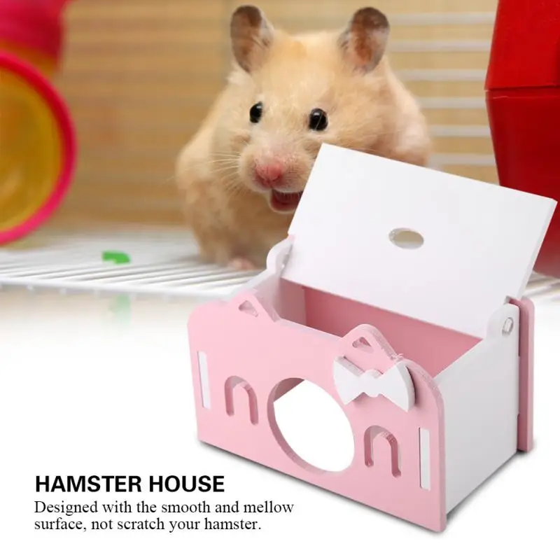 

Hamster House Cage Wood Bed Small Animal Pet Guinea Pig Squirrel Gerbil Nest Assembling Toys Pet Hamster House