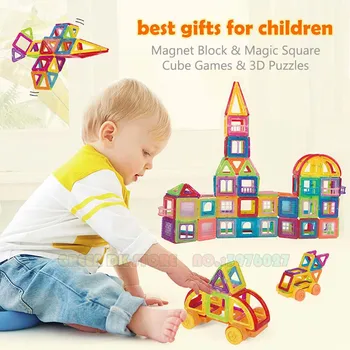 

128PCS Mini Magnetic Designer Construction Set Model & Building Plastic Magnetic Blocks Educational Toys For Kids Gift