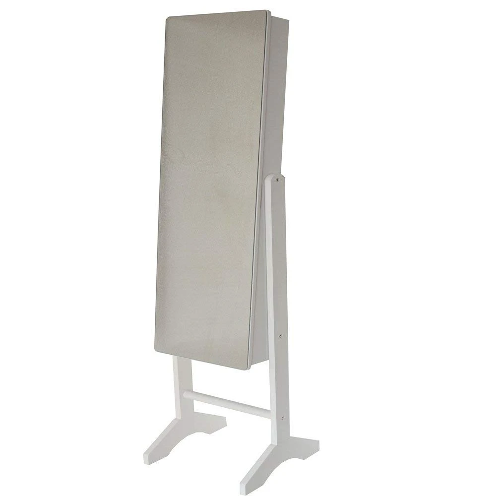 Style home LED Licht Schmuckschrank Schmuckregal Spiegelschrank Schmuckkasten Standspiegel Holz Wei/ß