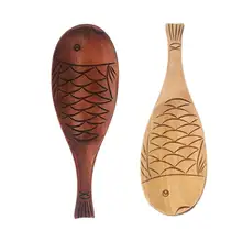 Деревянная ложка для риса форма рыбы из натурального дерева кухонные ложки, кухонные принадлежности столовая посуда