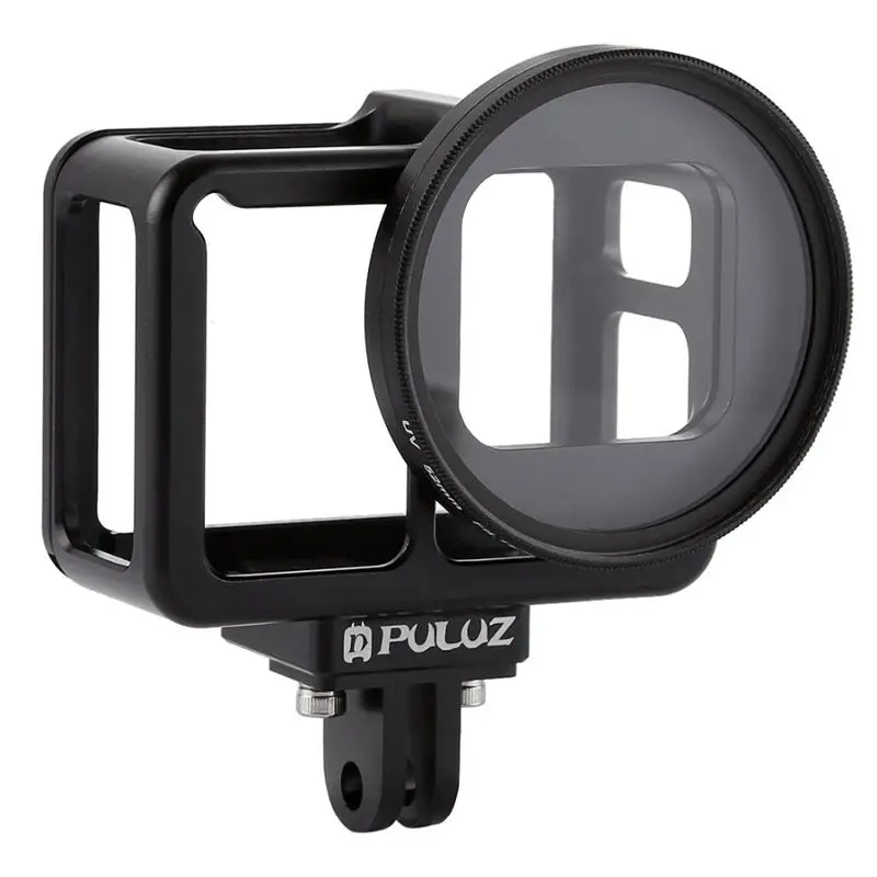 

PULUZ Housing Shell CNC Aluminum Alloy Protective Cage Case with Insurance Frame 52mm UV Lens for GoPro HERO7 Silver/White