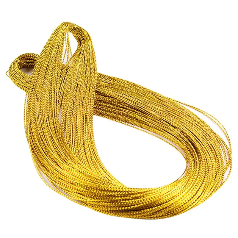 100 м веревка золотой серебряный шнур подарочная упаковка Металлическая Ювелирная нить шнур DIY тег линия браслет Изготовление этикеток Марка ремешок