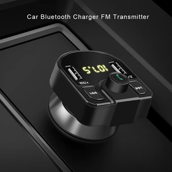 

Bluetooth Car Kit Dual USB mobile phone charger FM Transmitter Handsfree Wireless Car MP3 Player FM Modulator cigarette lighter