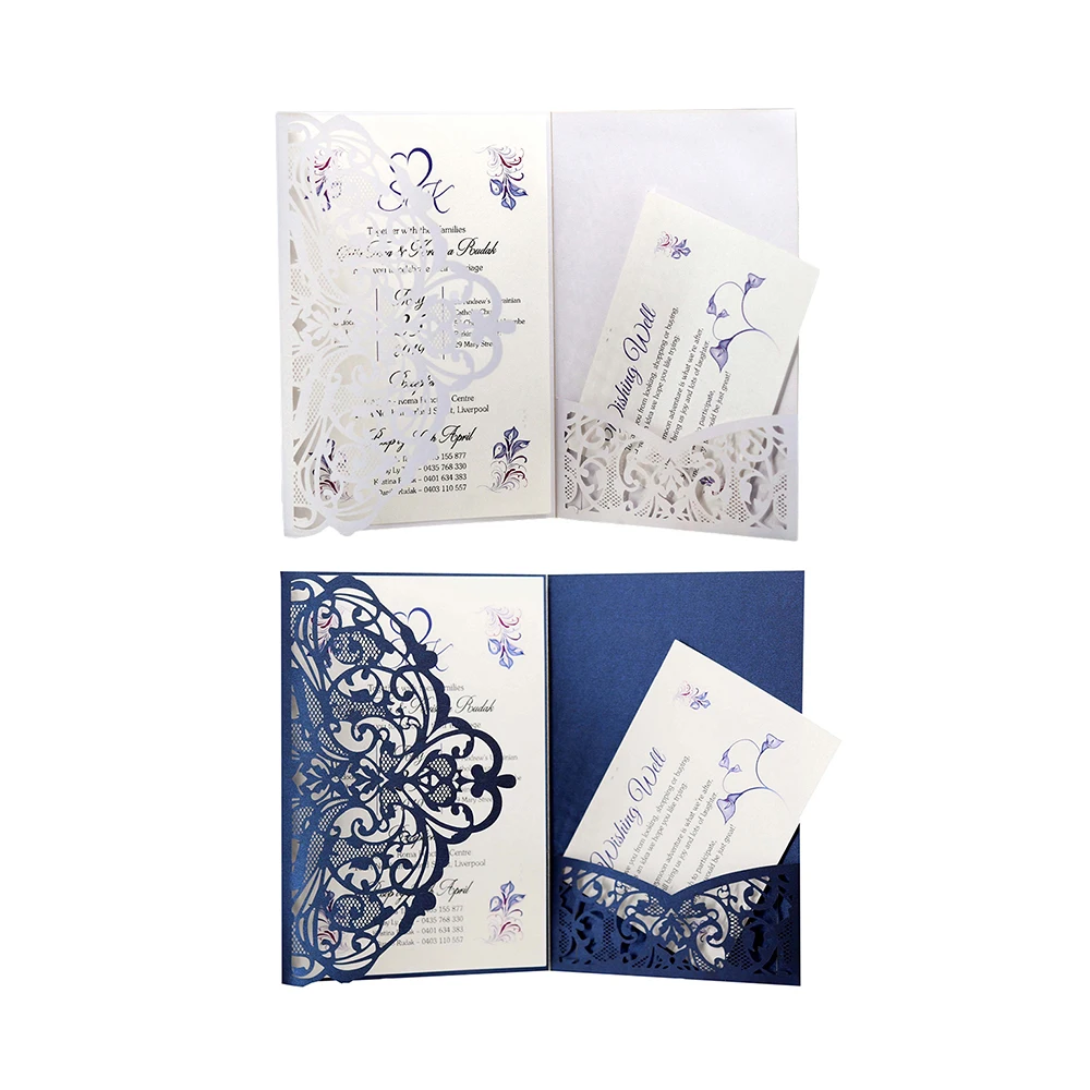  Decor Cut Wedding Invitation Cards Laser 10pcs Party Supplies European Greeting Card Beauty Tri-fol - 33014347004