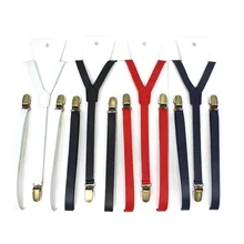 Прочные подтяжки 1,5 см ширина мужские/женские ПУ искусственная кожа подтяжки для брюк Y назад 3 зажима