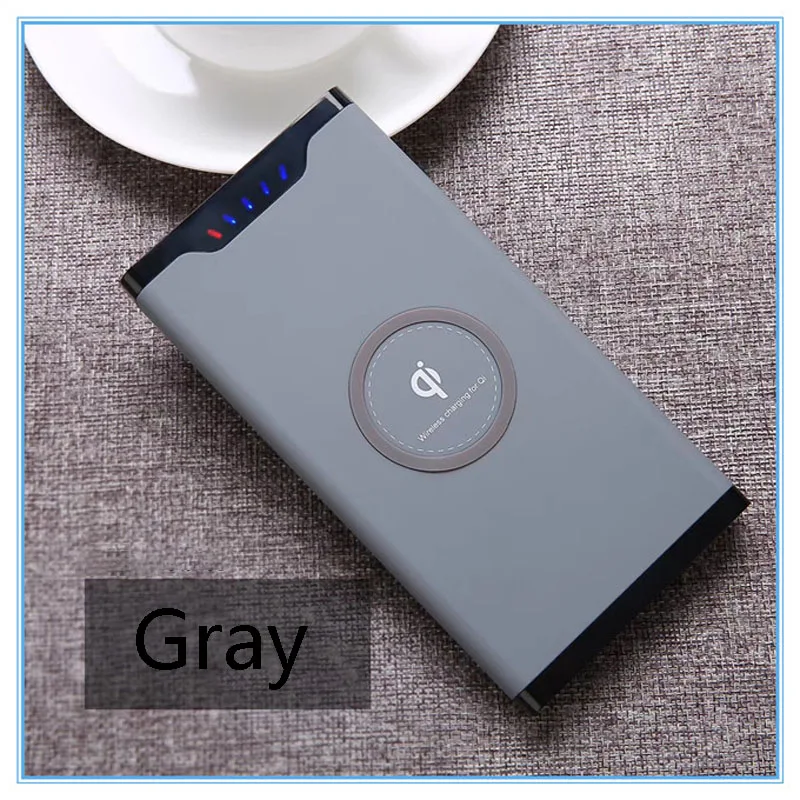 Qi Wireless Charger 10000mAh Portable USB Power Bank Wireless Charging